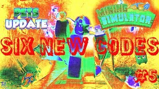 SIX NEW CODES ON ROBLOX MINING SIMULATOR!!!! #5