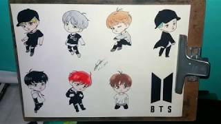 BTS - Save Me - Chibi  (speed drawing)