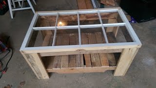 Pallet wood and old window coffee table Pallet projects
