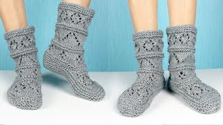 Как связать тапочки-сапожки спицами от ? Drops Design