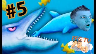 Приключение ГОЛОДНОЙ РЫБЫ #5 Крокодил против ДЕЛЬФИНА Веселая игра как мультик от FFGTV Family fun