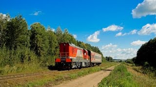 Тепловоз ЧМЭ3-5475 с пригородным поездом Воткинск - Ижевск