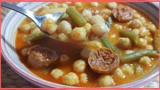 GUISO DE GARBANZOS CON JUDÍAS VERDES