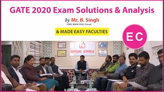 GATE 2020 Detailed Analysis | EC | by Mr. B. Singh (CMD MADE EASY) and Senior Faculty Members