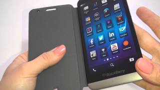 Чехол кожаный книжка для BlackBerry Z30 - обзор