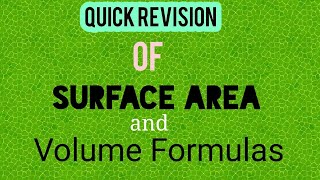 Surface Area and Volume Formulas