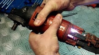 Как определить поломку якоря HILTI DCG 125S ИСКРИТ НА ЩЕТКАХ, /HILTI DCG 125C sparks on brushes