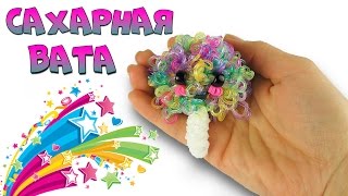 Сахарная вата 3Д из резинок Весёлая конфета на палочке на станке