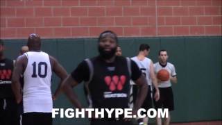 ADRIEN BRONER BALLIN WITH THE WATSON BROTHERS; ENTERTAINS ON BASKEBALL COURT AS WELL