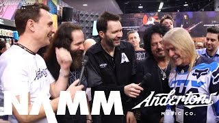 Paul Gilbert, Steve Lukather, John Petrucci, Steve Morse Crash the Ernie Ball Stand!