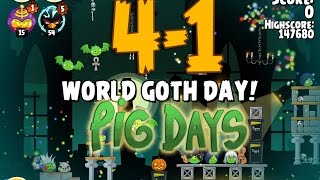 Angry Birds Seasons The Pig Days 4-1 World Goth Day 3-Star Walkthrough