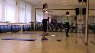 Упражнения с гантелями. Групповая силовая тренировка. Семинар SuperFitness Company.