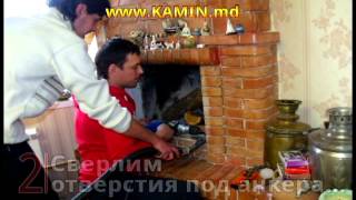 Монтаж дверцы камина