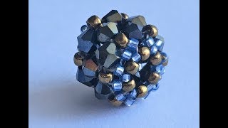 Бусина из бисера и кристаллов . МК для начинающих. Beaded bead. DIY for beginners