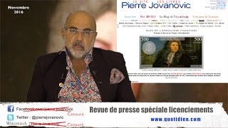 P. Jovanovic - Revue de presse spéciale licenciements (Novembre 2016)