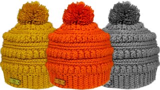 ?Gorros a Crochet Ganchillo - Punto Popcorn - (TODAS LAS TALLAS)