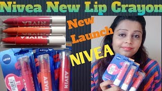 Nivea New Launch Crayons l  Nivea Lip Crayon Review l Nivea Lip Crayon Swatches l purplle lip crayon