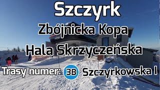 Szczyrk Ski Mountain Resort 2020, zjazd trasą 3B Szczyrkowska I z Zbójnicka Kopa - Hala Skrzyczeńska