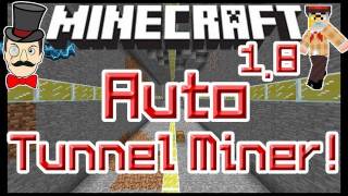 Minecraft Mods - TUNNEL BORER Mod ! Mine Tunnels & Ore Automatically - Store in Chests!