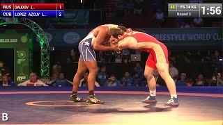Round 3 FS - 74 kg: Livan LOPEZ AZCUY (CUB) df. Isa DAUDOV (RUS), 6-2
