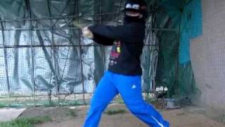 スロー有り少年野球☆萩原流の打撃フォームでティーバッテイング