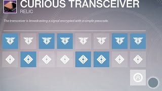 Destiny - Curious Transceiver All 4 Codes [Sleeper Simulant]
