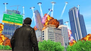 GTA 5 - The BIGGEST Alien Invasion EVER!!