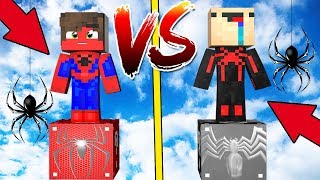ЧЕЛОВЕК ПАУК ЛАКИ БЛОК VS ЗЛОЙ ЧЕЛОВЕК ПАУК ЛАКИ БЛОК! НУБ ПРОТИВ ПРО! ВЫЖИТЬ НА 1 БЛОКЕ! #9