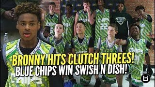 LeBron James Jr Hits Clutch Threes! Blue Chips Tested in Swish N Dish Title Game! Full Highlights!