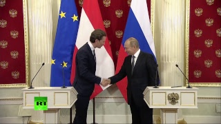 Владимир Путин проводит пресс-конференцию с канцлером Австрии