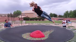 WILL IT POP?! Epic Trampoline Tricks
