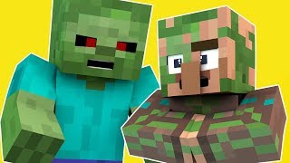 ЖИЗНЬ ЗОМБИ И ЖИТЕЛЯ В МАЙНКРАФТЕ I  MINECRAFT MACHINIMA I МАЙНКРАФТ МУЛЬТИК