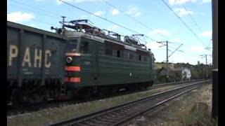Электровоз ВЛ80С + толкач ВЛ60К-1661 с грузовым поездом
