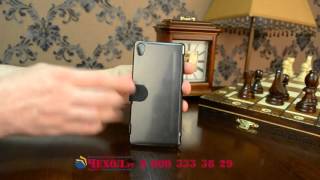 Фирменный оригинальный чехол-книжка для Sony Xperia Z3 D6603/ Z3 Dual D6633 черный кожаный