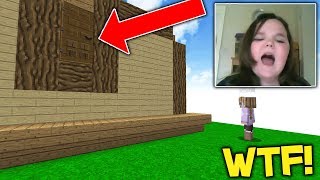 Flipping a GIRLS HOUSE UPSIDE DOWN! (Minecraft Trolling)