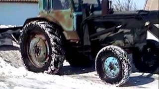 Расчистка снега трактором Мтз 80