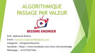 53 ALGORITHME   PASSAGE PAR VALEUR (darija)