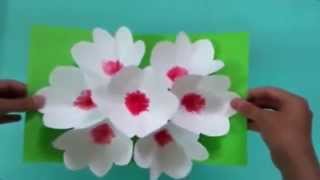 3Д открытка своими руками цветы на 8 марта