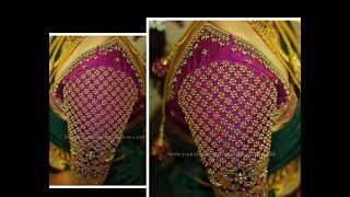 Most Beautiful Beads Blouse Design making with Normal Stitching Needle - Same Like Aari/Maggma work