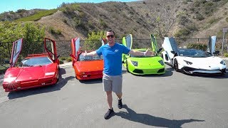 Lamborghini Aventador vs. Murcielago vs. Diablo vs. Countach Head To Head Review!