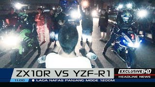 KAWASAKI ZX10R VS YAMAHA YZF-R1 | 1200M (2018)