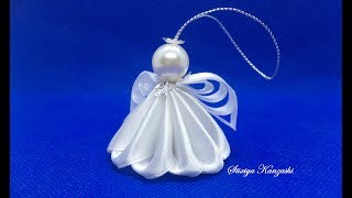 DIY  / Christmas Angel Kanzashi / Decoration on the Christmas tree