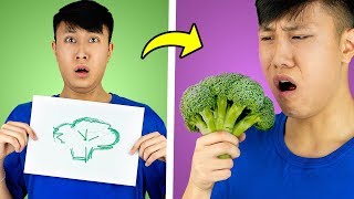 画得不好就要吃掉的食物挑战赛！