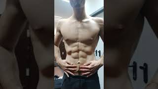 Post workout locker room shredded muscles flex and worship.