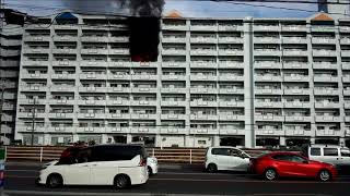 緊急事態！！ マンションの7階で火災発生！ はしご車出動で消火活動 2018.2.3 vol 1