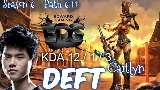 EDG Deft CAITLYN ADC vs Draven - Patch 6.11 KR | League of Legends
