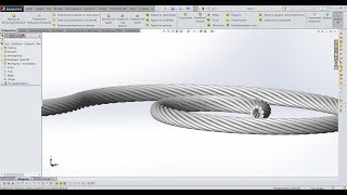 ? Урок SolidWorks №14. Трос. Скручивание по траектории