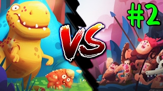 ДИНОЗАВРЫ ПРОТИВ ЛЮДЕЙ [2] Игровой мультик для детей Игровое видео по игре Dino Bash