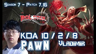 KT Pawn VLADIMIR vs TWISTED FATE Mid - Patch 7.16 KR Ranked