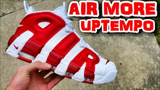 Nike Air More UpTempo White Gym Red - Review + On Foot